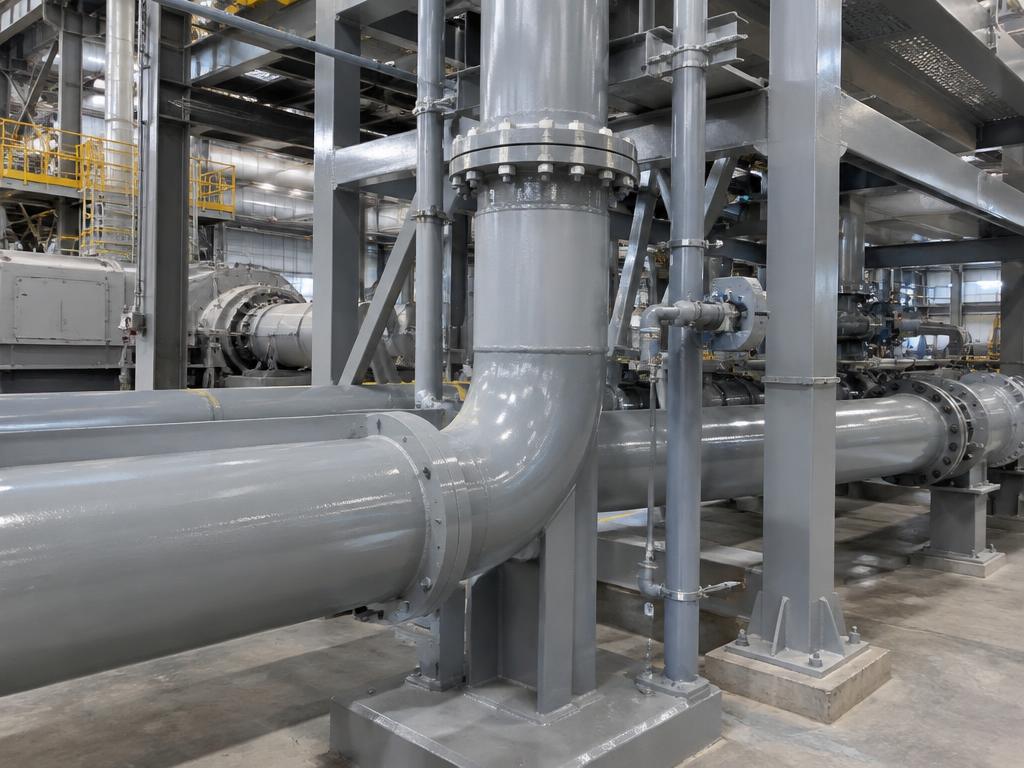 Tuberías industriales con recubrimiento epóxico gris